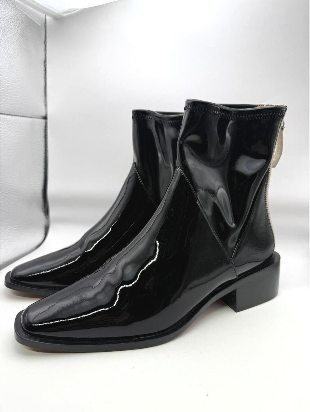 Linea Paolo Velore Color Block Bootie Black Patent Leather Women's Ankle  5.5